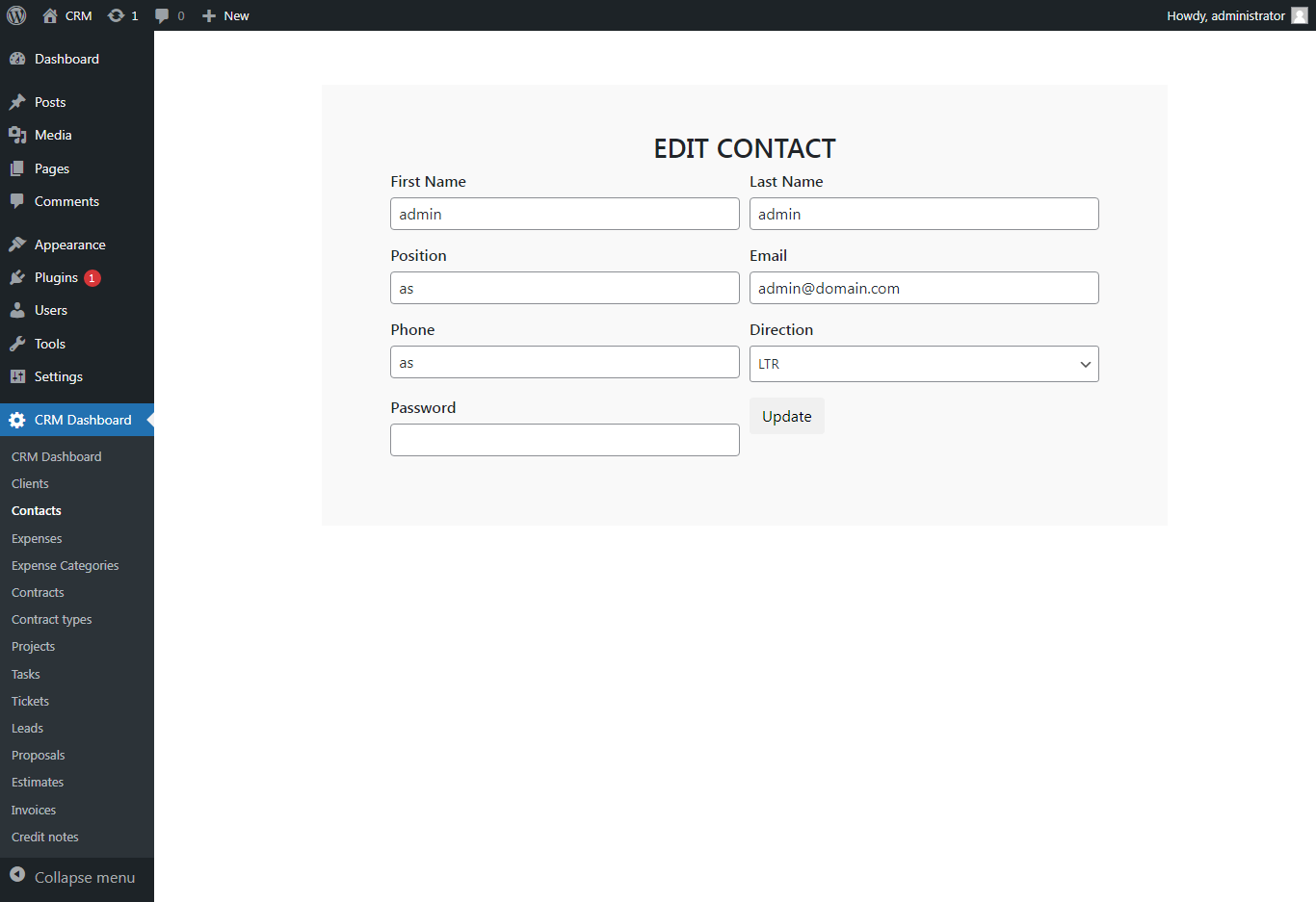 Edit Company Contact