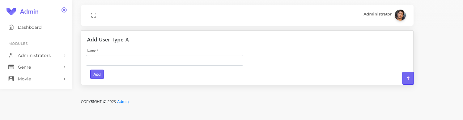 Add User Type (Admin Panel)